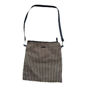 Longaberger Women's Tan and Black Plaid Crossbody Bag Purse‎ 11"x 10"